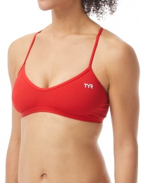 Maillots de bain femme Tyr Solid Trinity Top Red