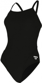 Maillots de bain femme Michael Phelps Solid Mid Back Black/White Maillots de bain femme Michael Phelps Solid Mid Back Black/White
