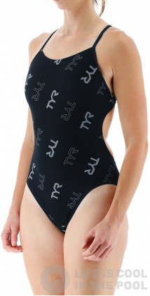 Maillots de bain femme Tyr Cascading Cutoutfit Black/Grey