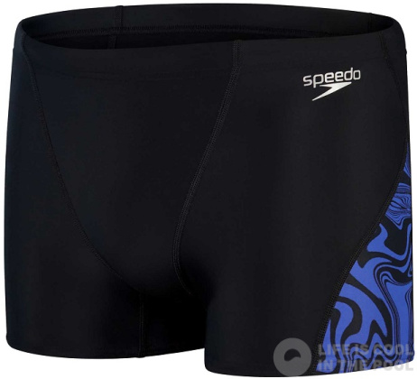 Maillots de bain homme Speedo Allover V-Cut Aquashort Black/Chroma Blue