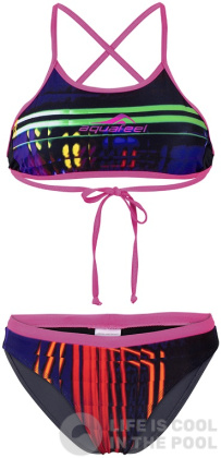 Maillots de bain femme Aquafeel Neon Stripes Mini-Crossback 2 Piece Multi