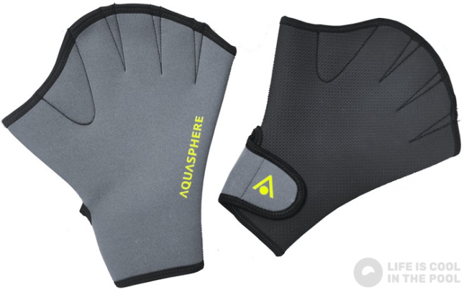 Aqua Sphere Swim Gloves Black/Bright Yellow