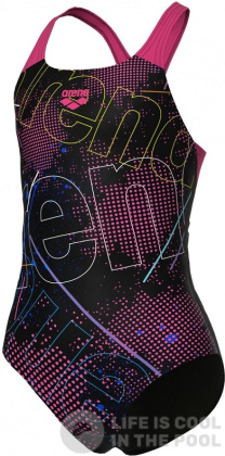Maillots de bain fille Arena Girls Galactics Swimsuit Swim Pro Back Black/Freak Rose