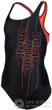 Arena Girls Swimsuit Swim Pro Back Graphic Black/Floreale