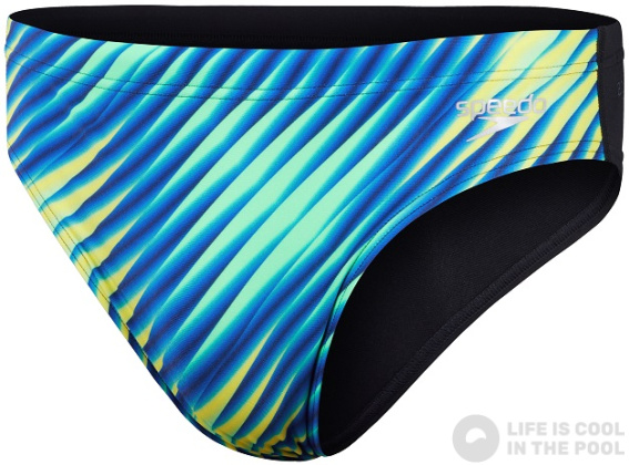 Maillots de bain homme Speedo Allover Digital 7cm Brief Black/True Cobalt