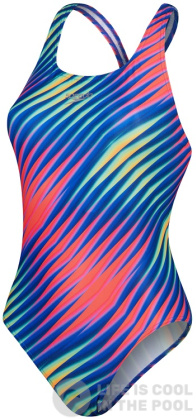 Maillots de bain femme Speedo Allover Digital Powerback Blue/Red