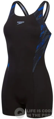 Maillots de bain femme Speedo HyperBoom Splice Legsuit Black/True Cobalt/Curious Blue
