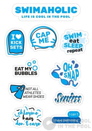 Autocollants Swimaholic Swimming Stickers