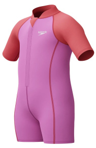 Speedo LTS Neoprene Suit Infant Girls Violet/Red Speedo LTS Neoprene Suit Infant Girls Violet/Red