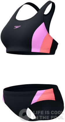 Speedo Colourblock Splice 2PC 2.0 Neon Violet