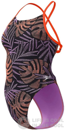 Speedo Allover Digital Tie Back Orange