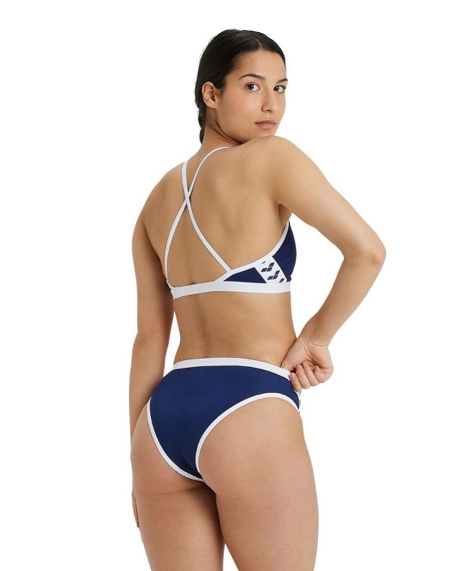 Arena Icons Bikini Cross Back Solid Navy/White