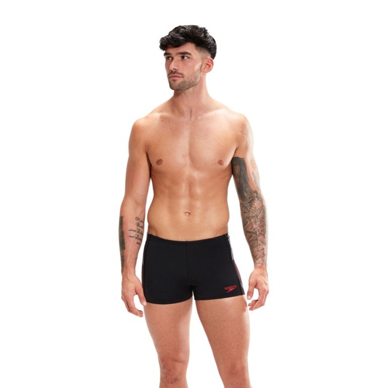 Maillots de bain homme Speedo Tech Panel Aquashort Black/Fed Red/White
