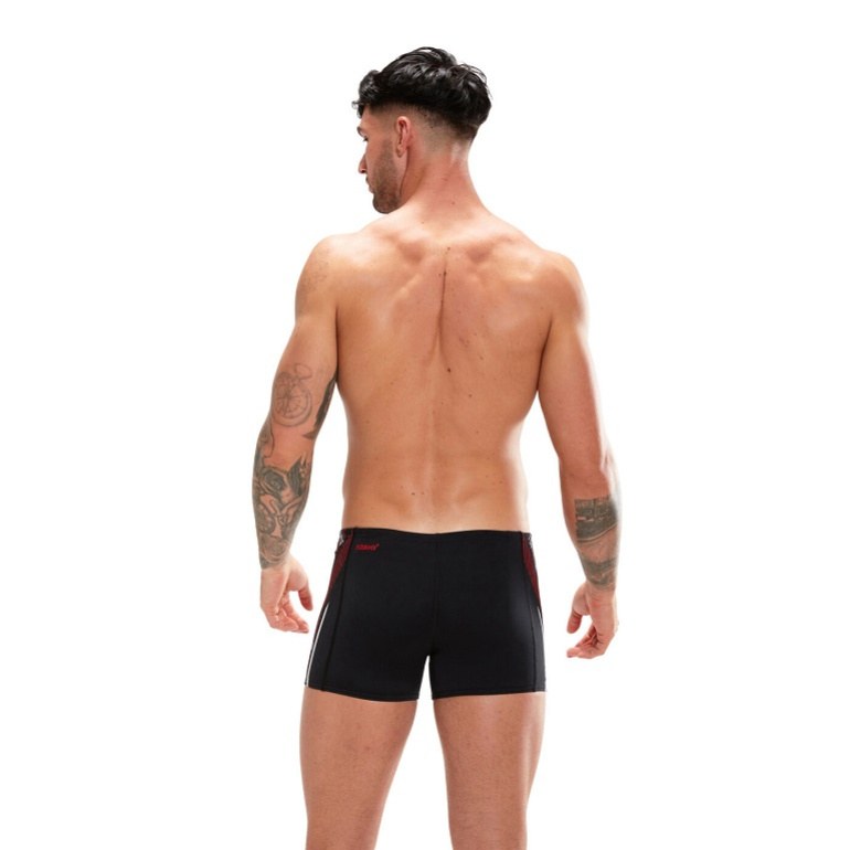 Maillots de bain homme Speedo Tech Panel Aquashort Black/Fed Red/White